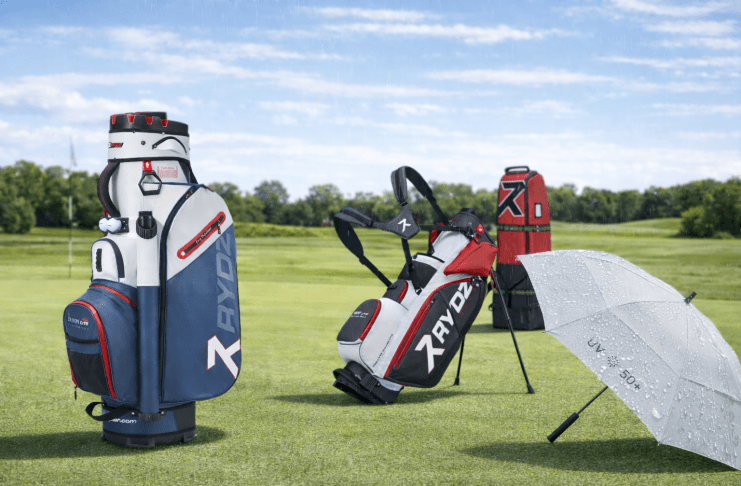 RYDZGEAR Produkte auf dem Golfplatz: Golf-Bags, Travel Cover und Regenschirm