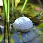 Lakeballs von ReGolfed: Hochwertige Golfbälle zum kleinen Preis Golfball liegt in einem Wasserhindernis
