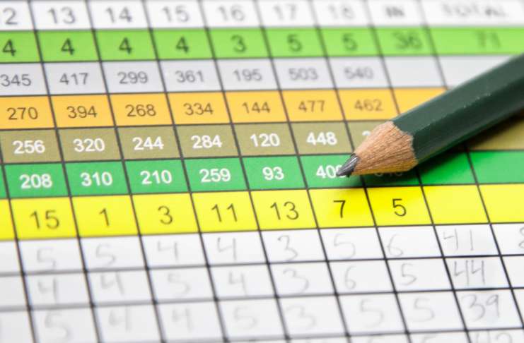 Golf Scorecard und Bleistift