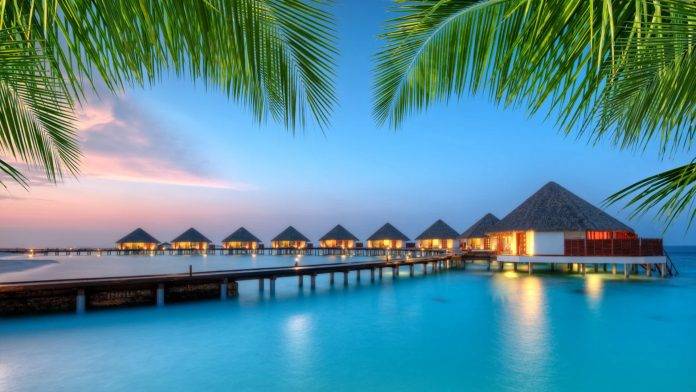 Luxus Resort mit Meer und Palmen